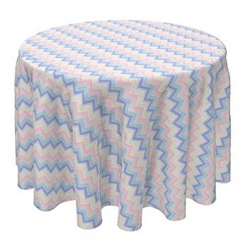 Round Tablecloth, 100% Cotton, 60 Round", Pastel Chevron