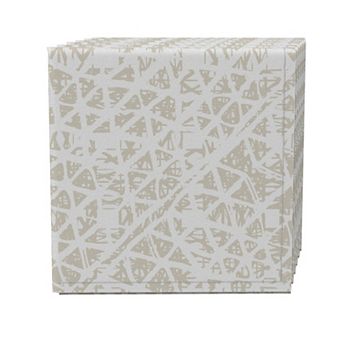 Napkin Set of 4, 100% Cotton, 20x20", Tan Shibori