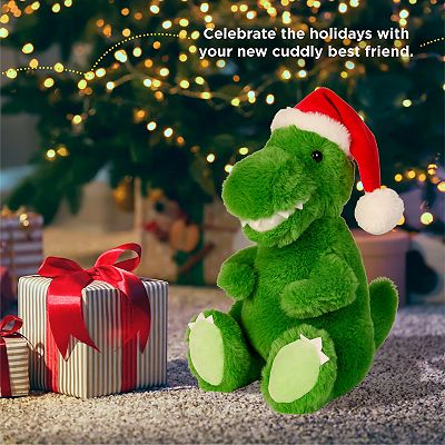 Wembley 9 Toy Plush T Rex with Holiday Hat