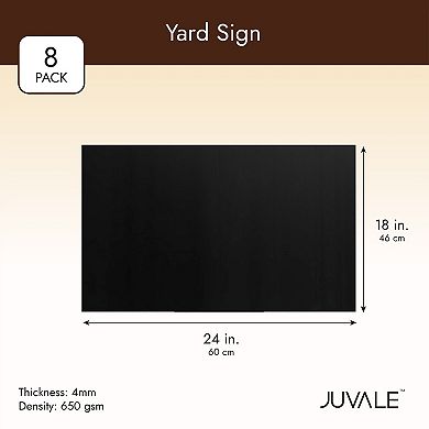 8 Pack Blank Corrugated Plastic Yard Signs, Black Poster Board 18 x 24 for Garage Sale, Open House, Arts & Crafts, (4mm)