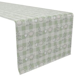 Table Runner, 100% Cotton, 16x108", Tea Time Plaid