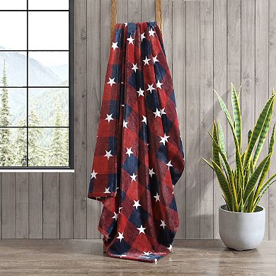 Eddie Bauer Americana Plaid Red Throw Blanket