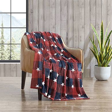 Eddie Bauer Americana Plaid Red Throw Blanket