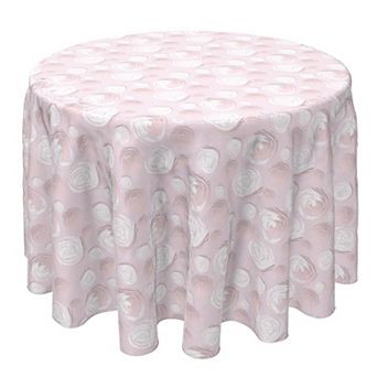 Round Tablecloth, 100% Cotton, 60 Round", Illustrated Blush Roses