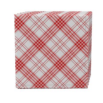 Napkin Set of 4, 100% Cotton, 20x20", Plaid 10