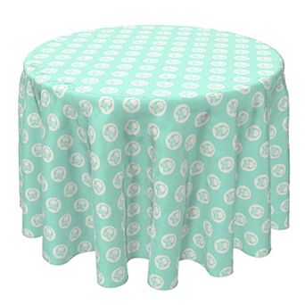 Round Tablecloth, 100% Cotton, 60 Round", Polka Dot Owls