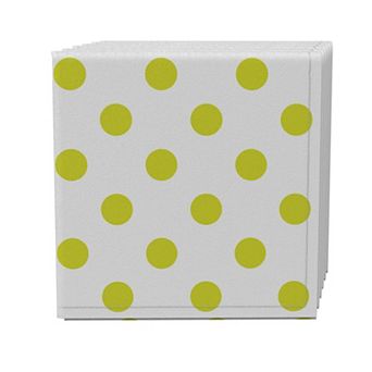 Napkin Set of 4, 100% Cotton, 20x20", Lime Polka Dots