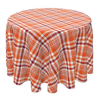 Round Tablecloth, 100% Cotton, 60 Round", Plaid 14
