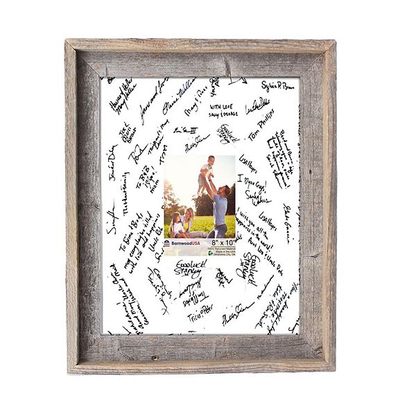 Rustic Farmhouse Wedding Picture Frames with Signature Mat