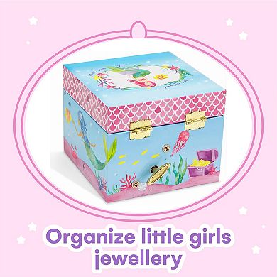 Mermaid Musical Jewelry Box with Pullout Drawer and Underwater Design