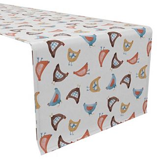 Table Runner, 100% Cotton, 16x90", Country Chickens Design