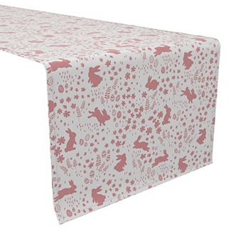 Table Runner, 100% Cotton, 16x90", Bunny Hop Garden