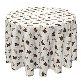 Round Tablecloth, 100% Cotton, 60 Round", Jumping Goats