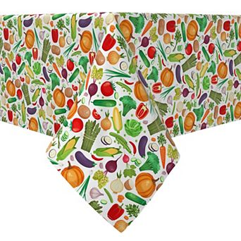 Square Tablecloth, 100% Cotton, 60x60", Vegetable Market