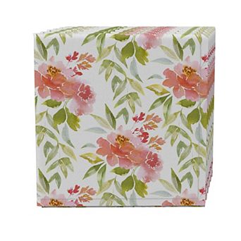 Napkin Set of 4, 100% Cotton, 20x20", Delicate Watercolor Floral