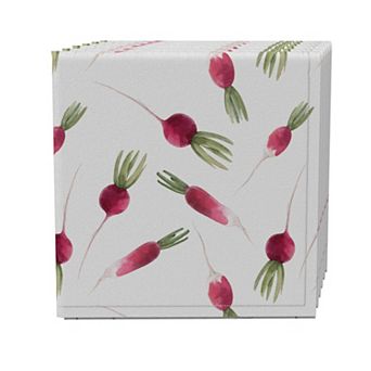 Napkin Set of 4, 100% Cotton, 20x20", Radish Garden