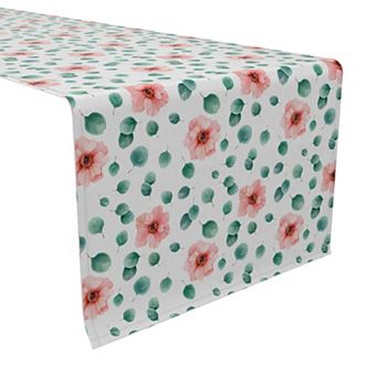 Table Runner, 100% Cotton, 16x72", Bohemian Wedding Floral