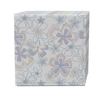 Napkin Set of 4, 100% Cotton, 20x20", Retro Fashion Floral