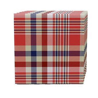 Napkin Set of 4, 100% Cotton, 20x20", Plaid 15