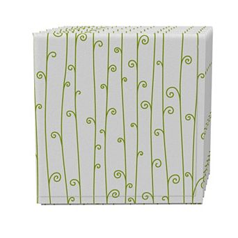 Napkin Set of 4, 100% Cotton, 20x20", Swirly Stripes
