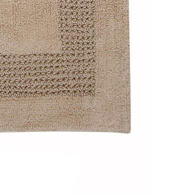 Skid Resistant All Season Cotton Extremely Absorbent Solid Racetrack Design Bath Rug