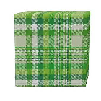 Napkin Set of 4, 100% Cotton, 20x20", Plaid 12