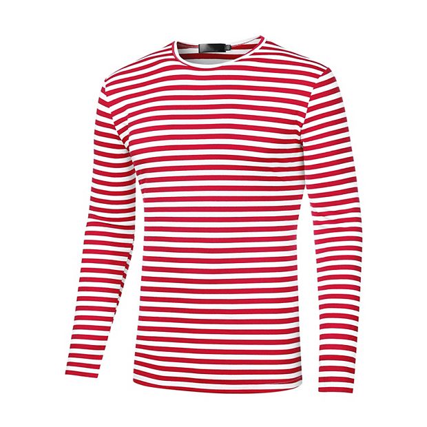 Men's Striped T-shirt Long Sleeves Crew Neck Stripe Basic Tops