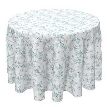 Round Tablecloth, 100% Cotton, 60 Round", Sketches of Flowers
