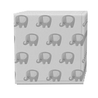 Napkin Set of 4, 100% Cotton, 20x20", Baby Elephant Repeat