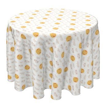 Round Tablecloth, 100% Cotton, 60 Round", Sun and Clouds