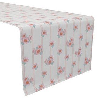 Table Runner, 100% Cotton, 16x90", Pastel Sunflower Stripe