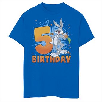 Boys Looney Tunes Bugs Bunny 5th Birthday Graphic Tee
