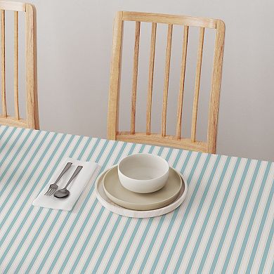 Round Tablecloth, 100% Cotton, 60 Round", Blue Horizontal Stripe