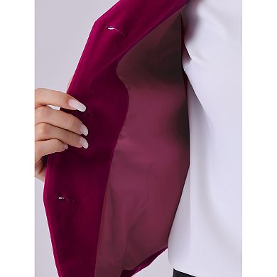 Women's Velvet Business Sleeveless Single Breasted Steampunk Suits Vest