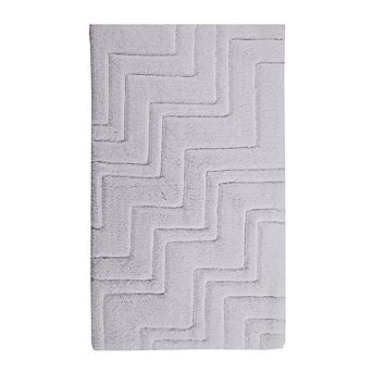 Interesting Zig Zag Pattern Anti Skid Soft Plush Cotton Absorbent Back Bath Rug