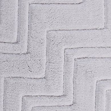 Interesting Zig Zag Pattern Anti Skid Soft Plush Cotton Absorbent Back Bath Rug