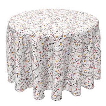 Round Tablecloth, 100% Cotton, 60 Round", Season of Florals