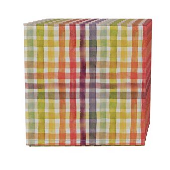 Napkin Set of 4, 100% Cotton, 20x20", Watercolor Rainbow Stripes