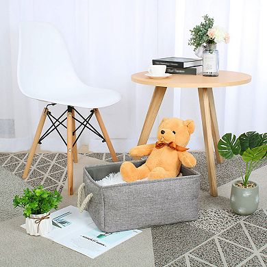 Collapsible Storage Bin Basket Organizer Box Fabric Container S Size Gray S