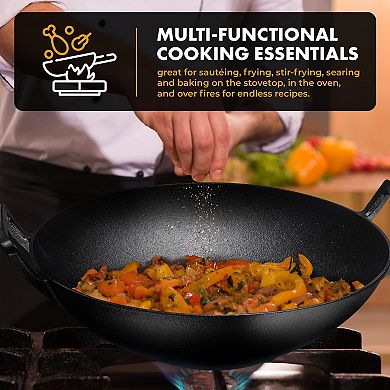Pre Seasoned Cast Iron 7 Piece Bundle Gift Set, Double Dutch, Rectangular Grill