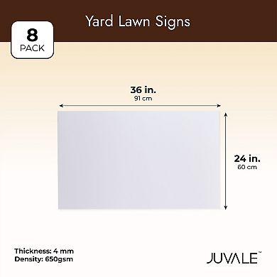 8 Pack Blank Corrugated Plastic Yard Signs, 24 x 36 In Poster Board for Garage and Estate Sale, Open House (4mm Thick)