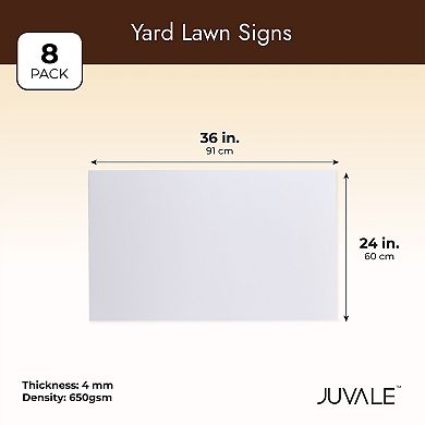 8-Pack Corrugated Plastic Yard Signs, 24x36 Outdoor, 4mm Thick, Blank Surface