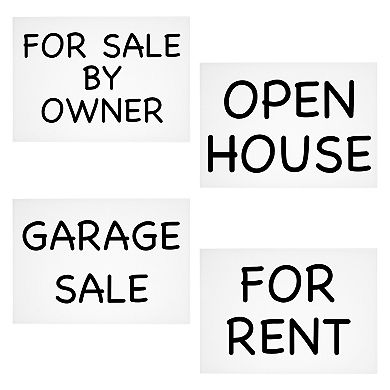8 Pack Blank Corrugated Plastic Yard Signs, 24 x 36 In Poster Board for Garage and Estate Sale, Open House (4mm Thick)