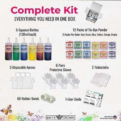 Easy One Step Tie Dye Kit for All Ages by a Trusted Brand