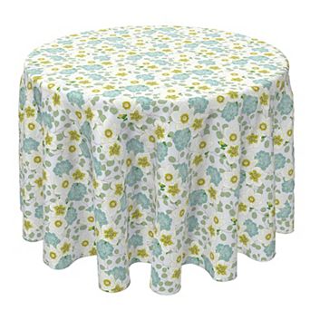 Round Tablecloth, 100% Cotton, 60 Round", Succulents and Eucalyptus Floral