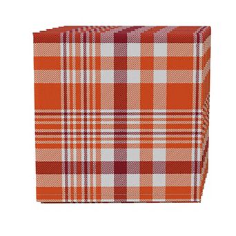 Napkin Set of 4, 100% Cotton, 20x20", Plaid 14