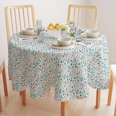 Round Tablecloth, 100% Cotton, 60 Round", Birds and Dream Catchers