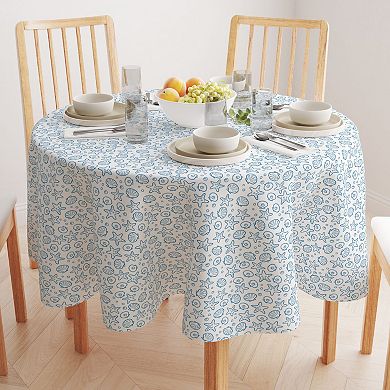 Round Tablecloth, 100% Cotton, 60 Round", Beach Shells