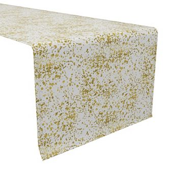 Table Runner, 100% Cotton, 16x108", Golden Specks