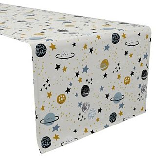 Table Runner, 100% Cotton, 16x72", Cartoon Galaxy